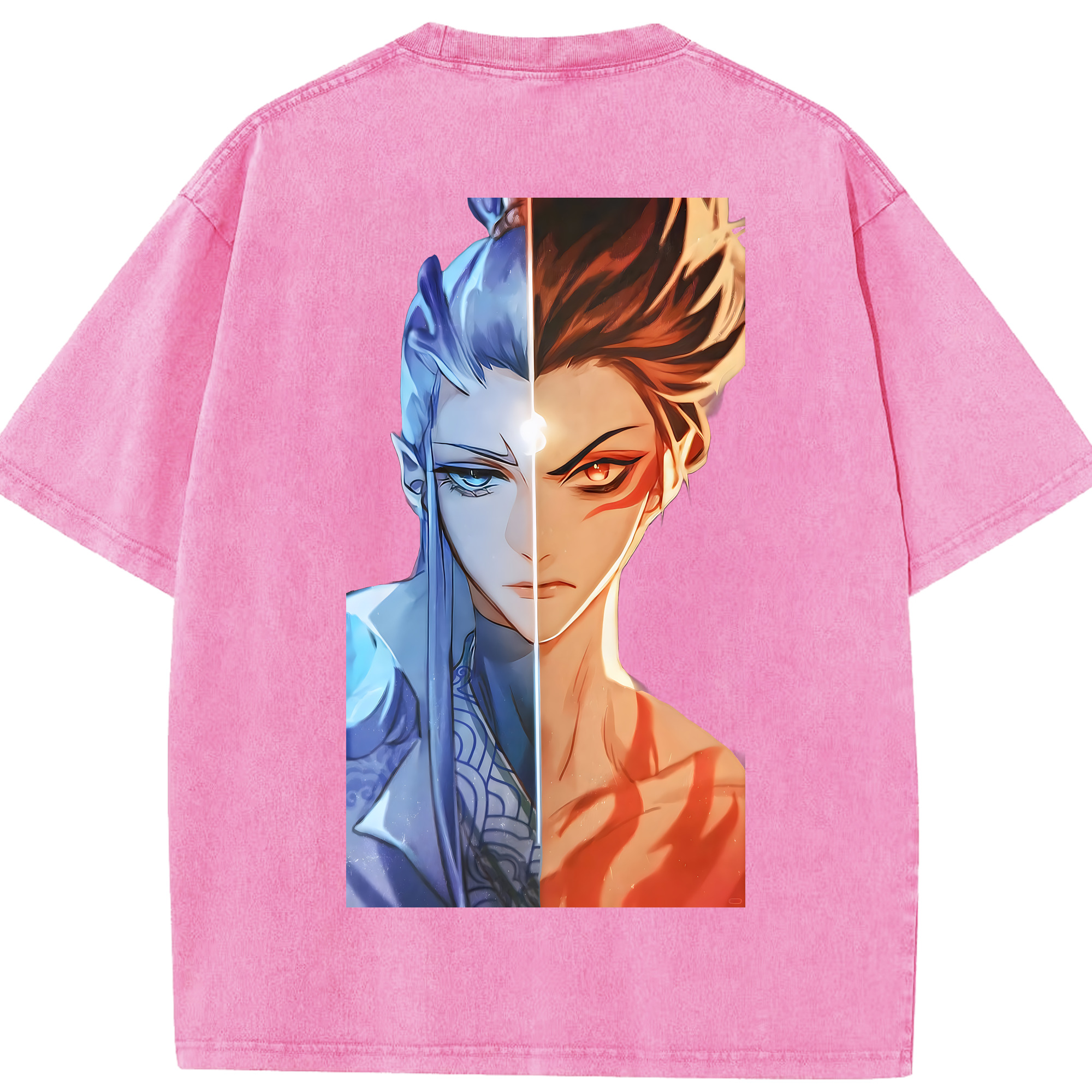 （画像用） Ne Zha 2 ナタ 魔童の大暴れ 綿100% ヴィンテージ風 半袖Tシャツ（背面プリント）